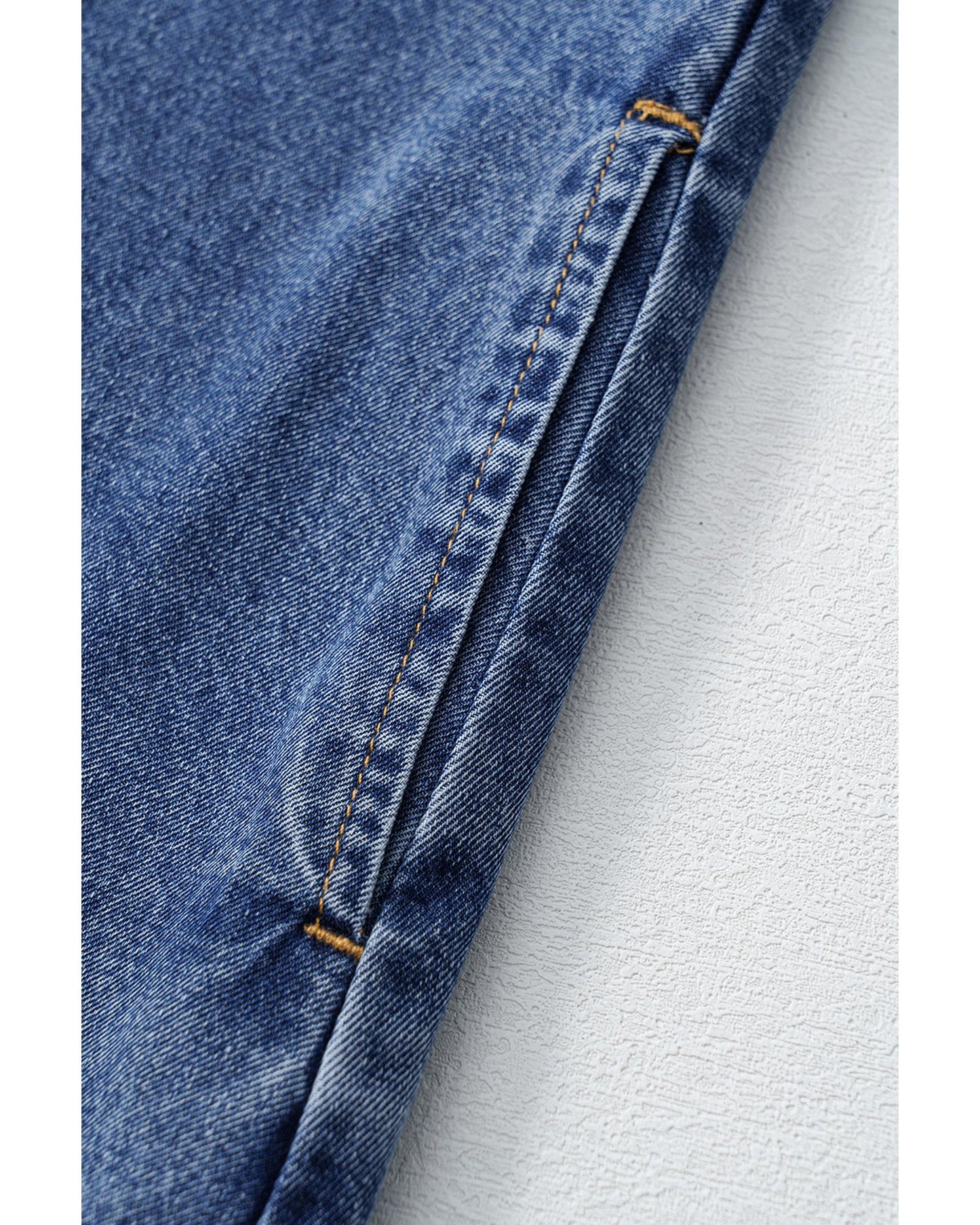 Blue Short Sleeve Collared Patched Pocket Denim Mini Dress - M
