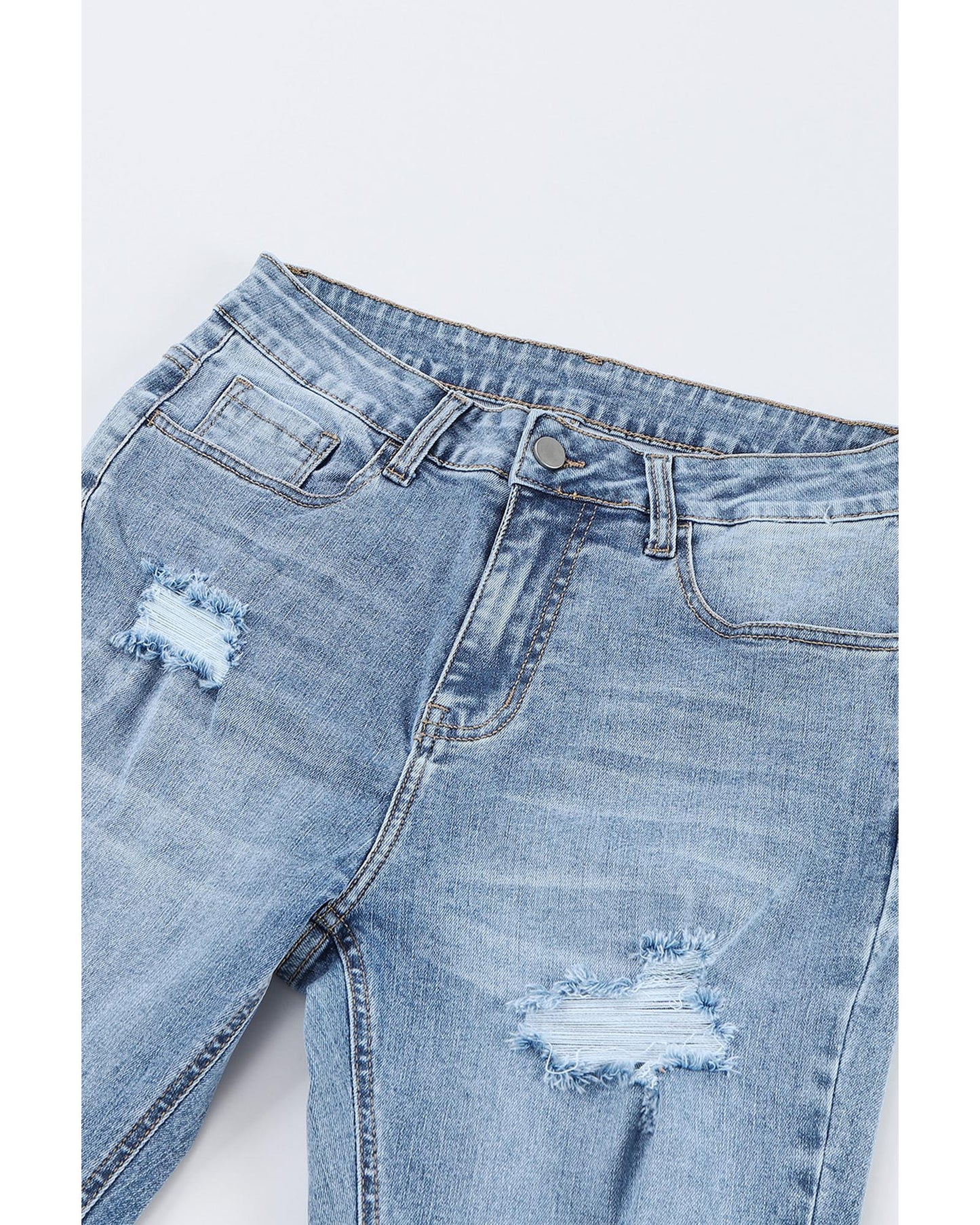 AZURA EXCHANGE Light Wash Distressed Flare Jeans