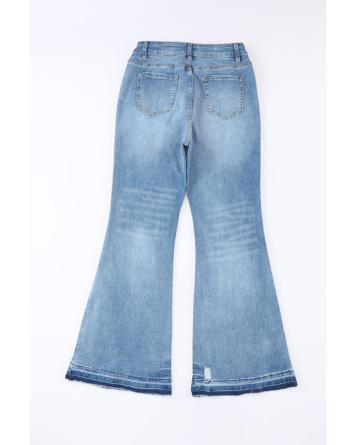 Azura Exchange Buttoned Distressed Flared Jeans