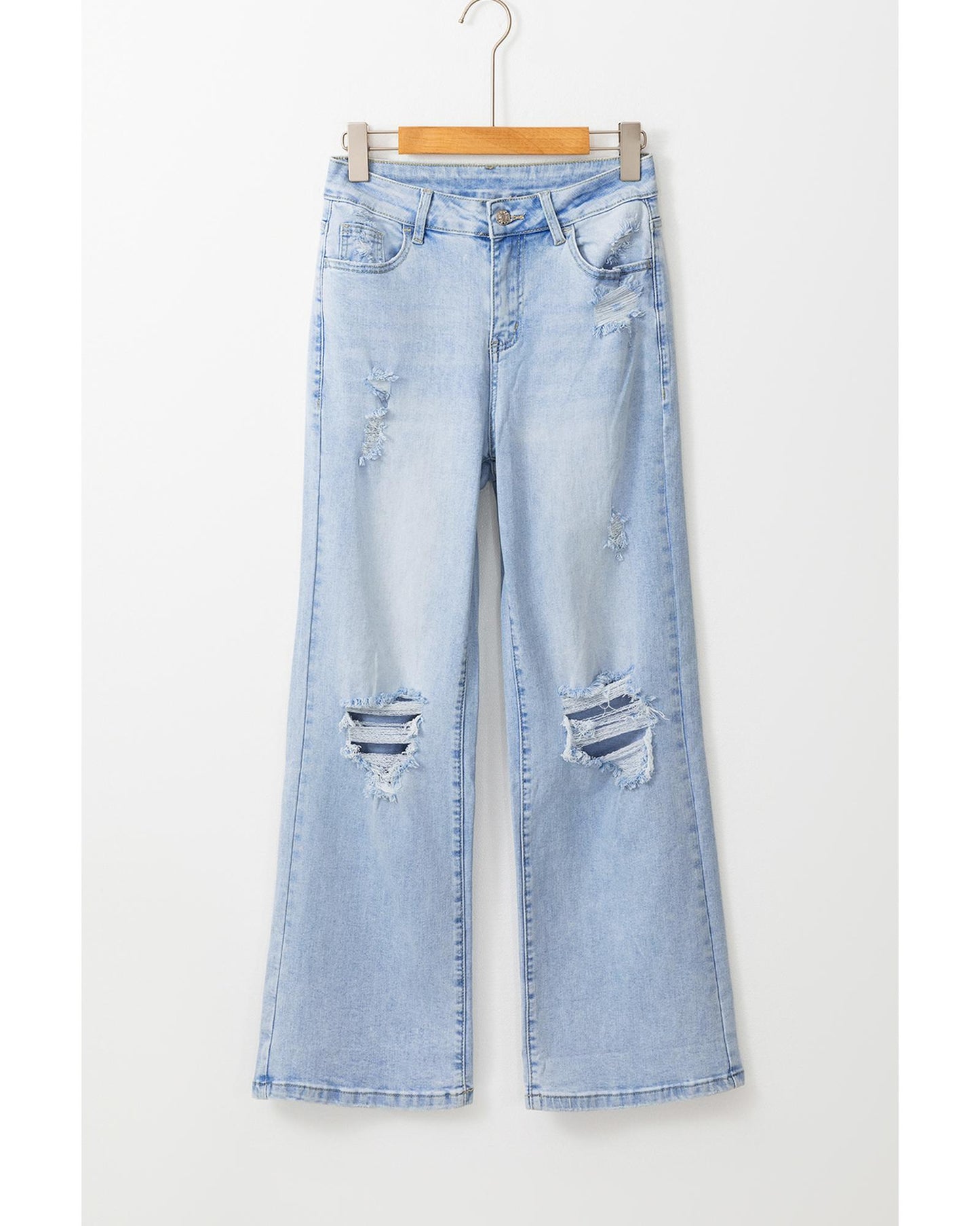 Beau Blue Light Wash Distressed Flare Jeans