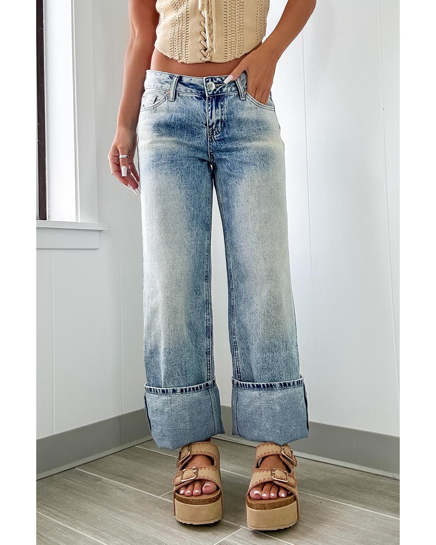Myosotis High Rise Button Zip Fly Jeans