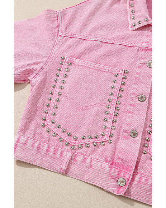 Rivet Studded Pocketed Denim Jacket
