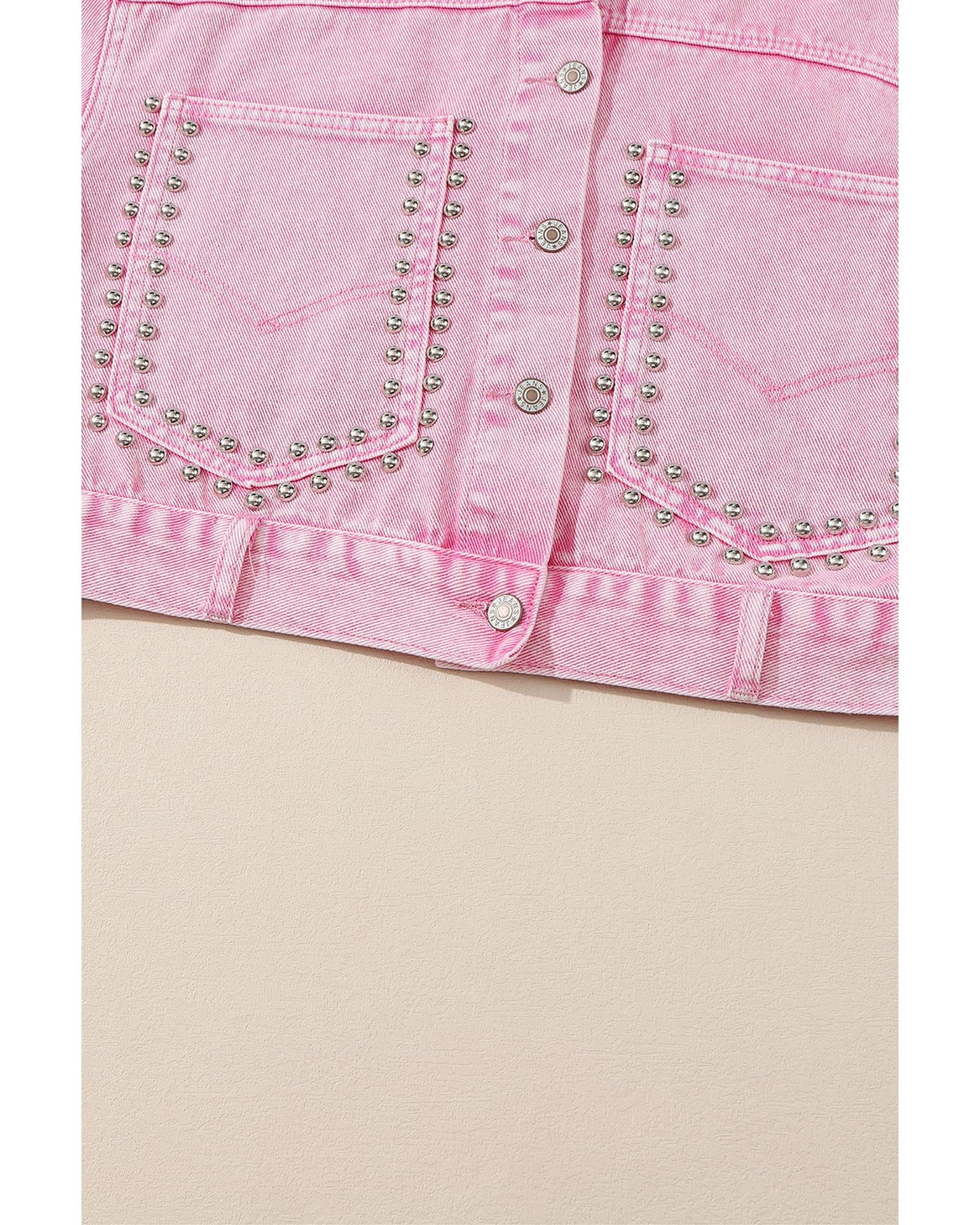 Rivet Studded Pocketed Denim Jacket