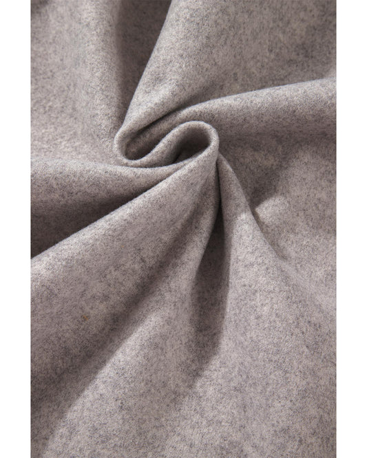Light Grey Turn Down Collar Flap Pockets Buttoned Shacket - 2XL