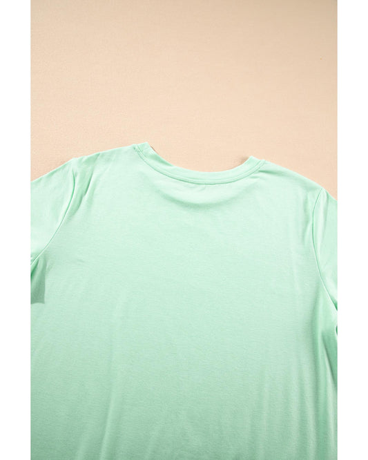 PLUS SIZE Round Neck Rolled Sleeve T-shirt
