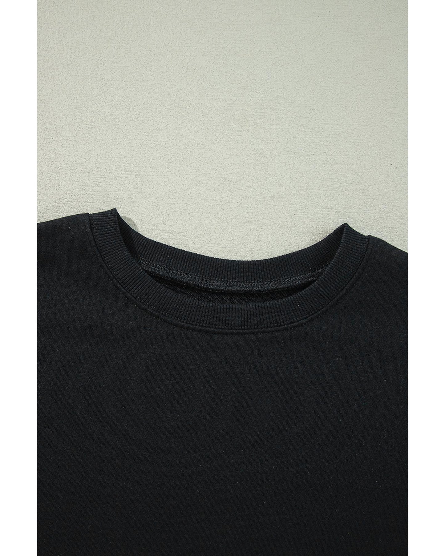 Plus Size Solid Crew Neck Drop Shoulder Sweatshirt