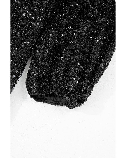 PLUS SIZE Bubble Sleeve Sequin Party Dress