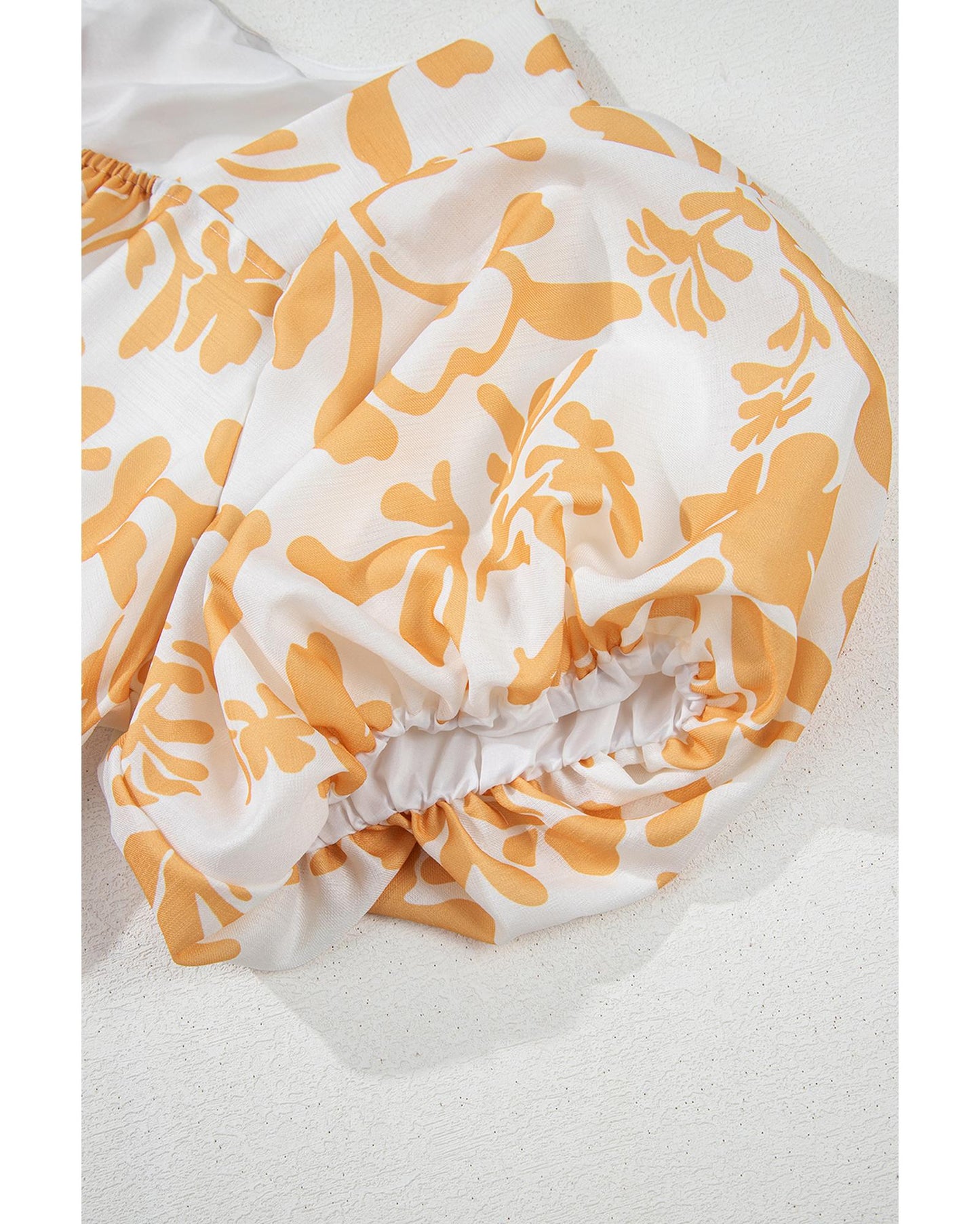 PLUS SIZE Apricot Floral Print Puff Flowy Maxi Dress