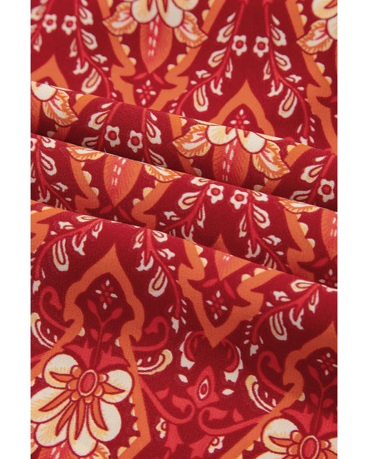 PLUS SIZE Printed Empire Waist Flowy Mini Dress