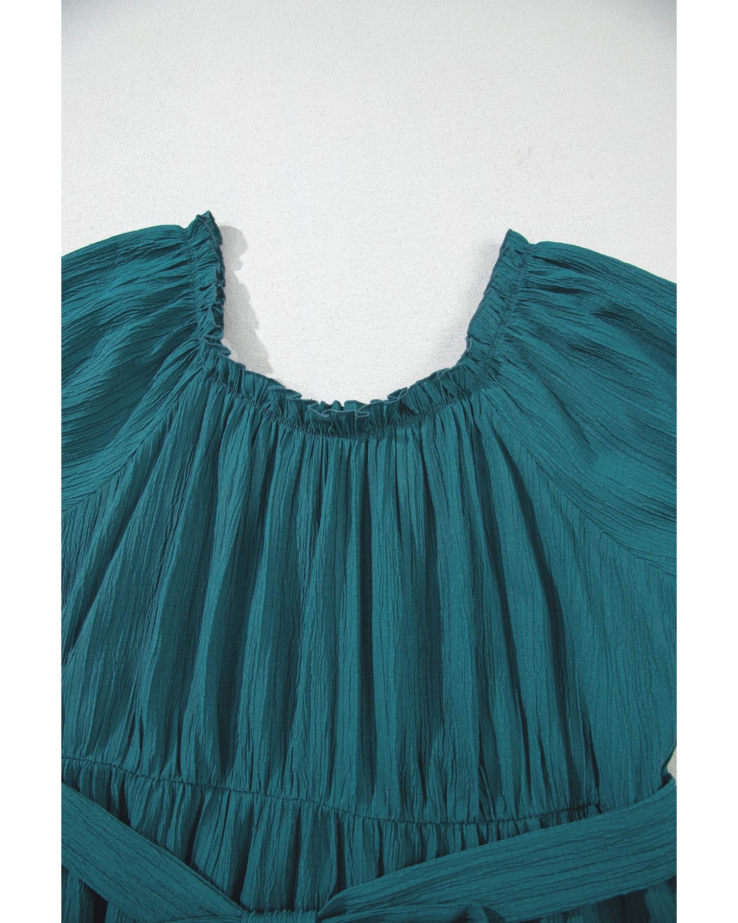 PLUS SIZE Skobeloff Frilled Belted Ruffle Hem Midi Dress