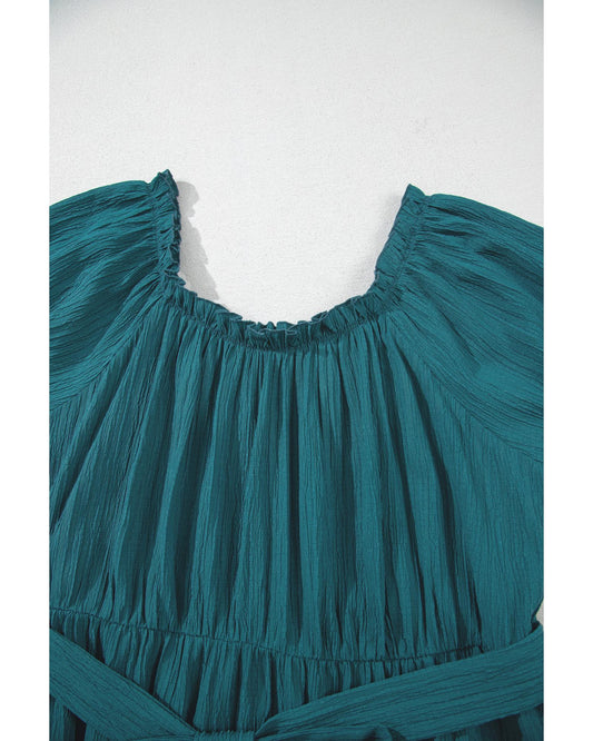 PLUS SIZE Skobeloff Frilled Belted Ruffle Hem Midi Dress