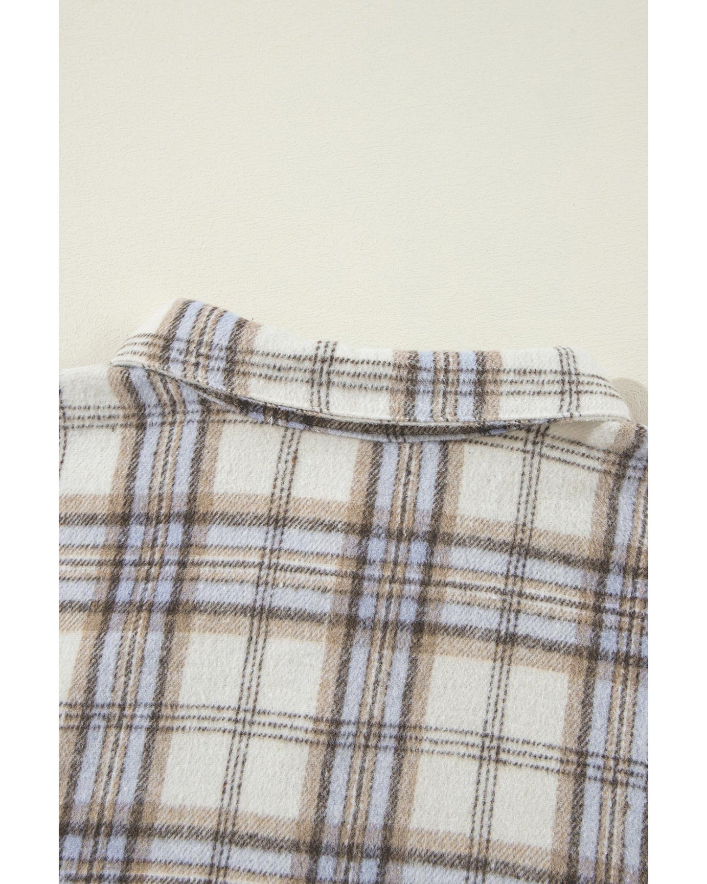 Plus Size White Plaid Print Tunic Shacket