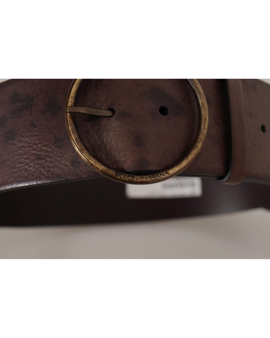 Dolce & Gabbana Leather Belt with Engraved Logo Buckle