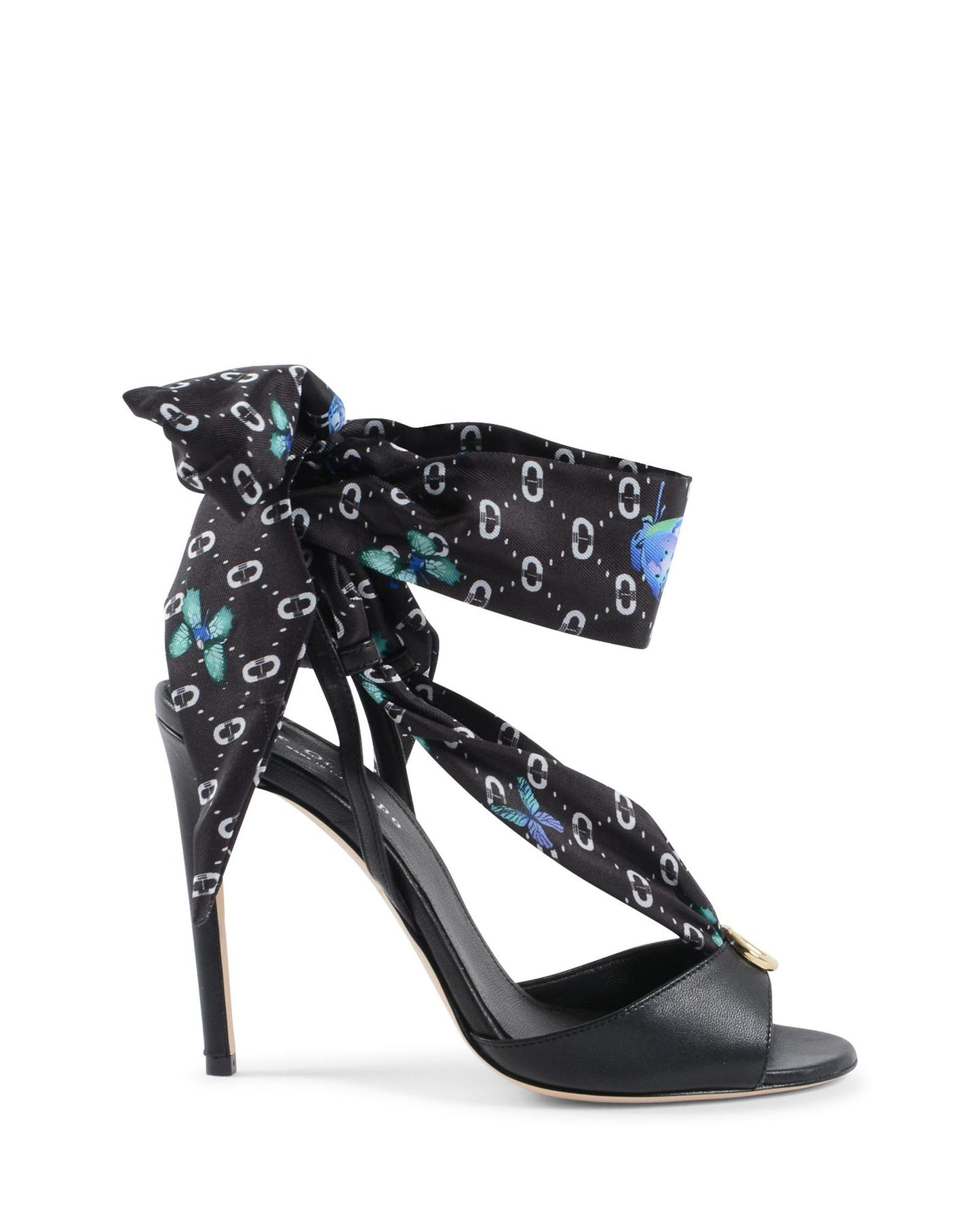 Printed Silk Heel Shoes