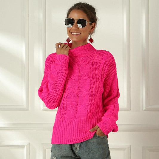 Long Sleeve Stranded Flower Knit Sweater