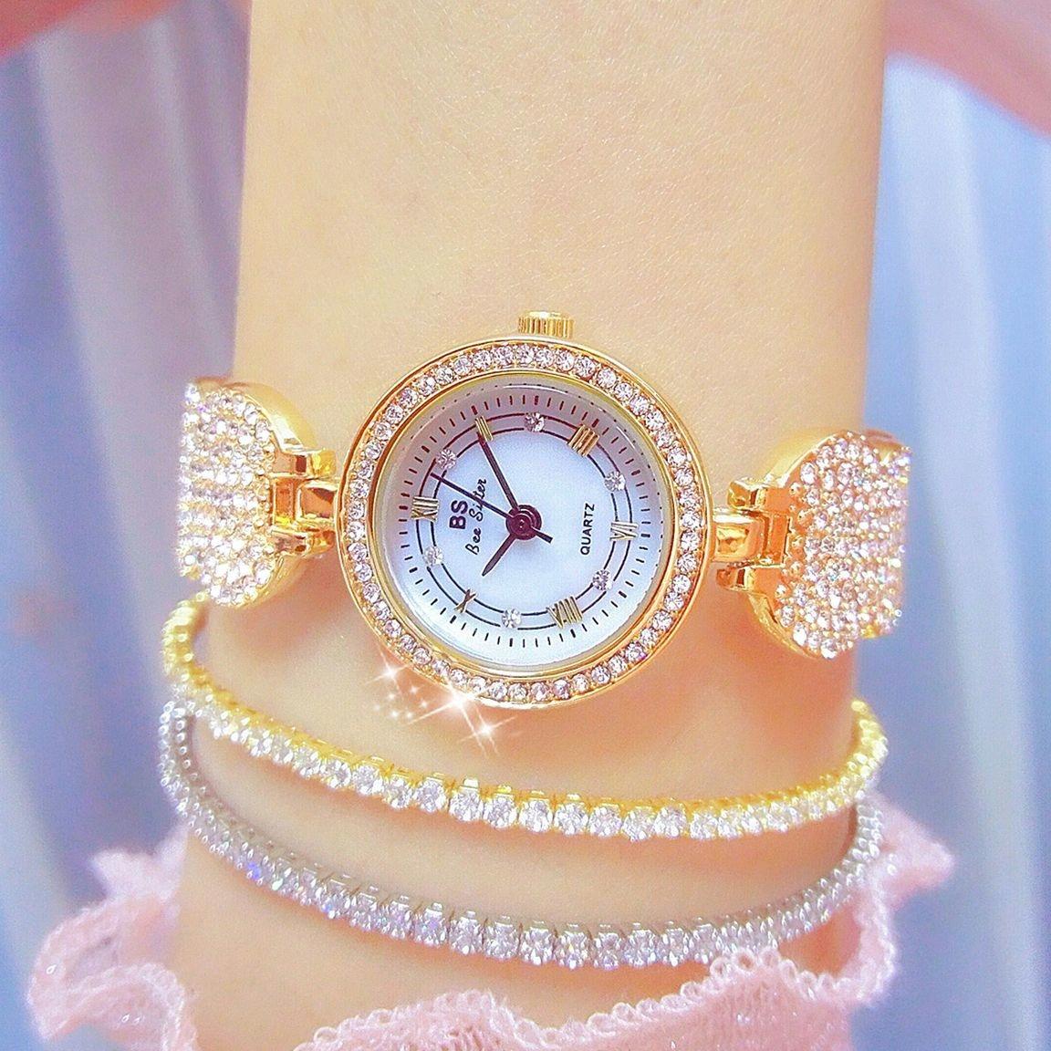 Diamond-inlaid Chain Watch