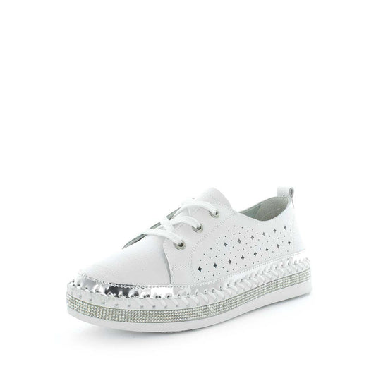 JUST BEE Women's CASINI Flats Silver 37EU