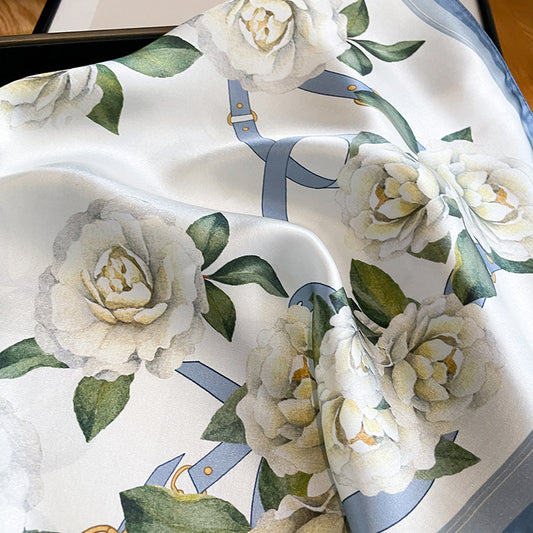 Floral Design Mulberry Silk Shawl