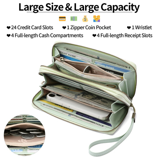 Embossed Design Large Capacity Vegan Leather Wallet