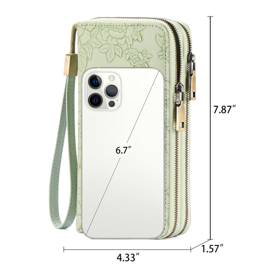 Embossed Design Large Capacity Vegan Leather Wallet