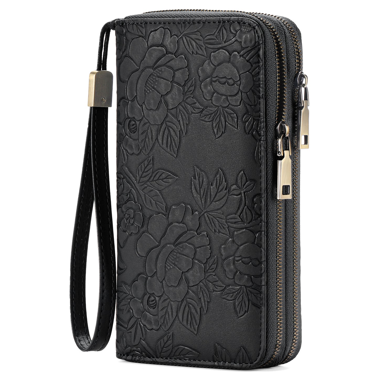 Embossed Design Large Capacity Vegan Leather Wallet