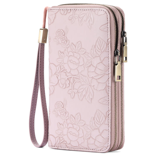 Embossed Design Large Capacity Vegan Leather Wallet