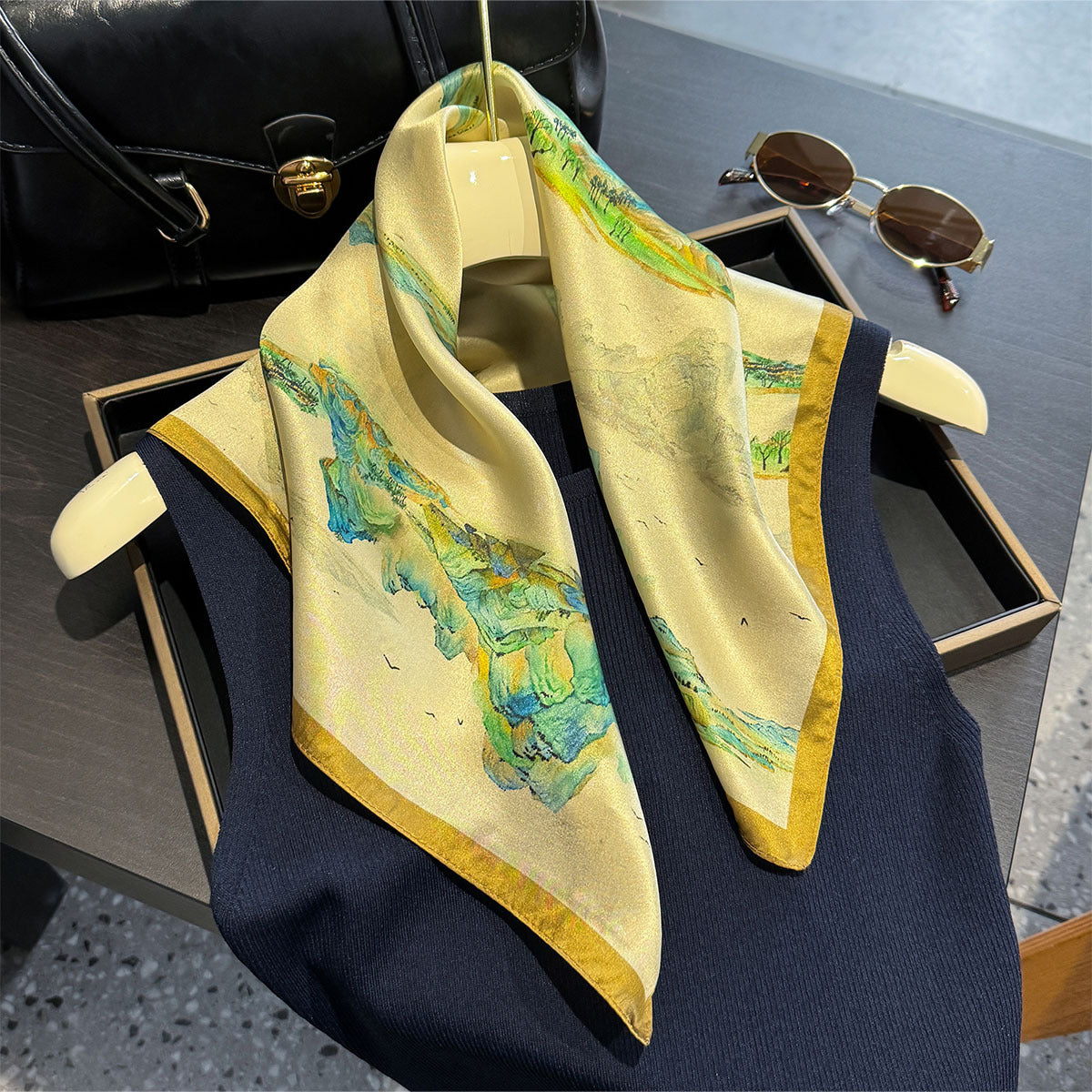 Floral Design Mulberry Silk Shawl