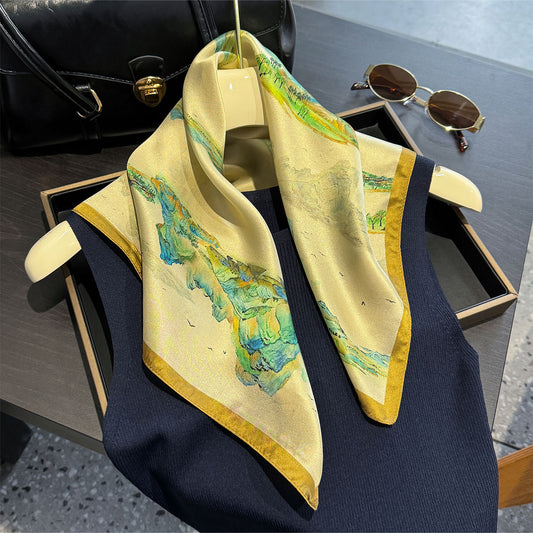Floral Design Mulberry Silk Shawl