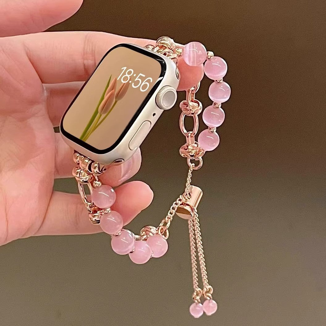 2-pcs Elegant Cat's Eye Beaded Bracelet Band for Apple Watch