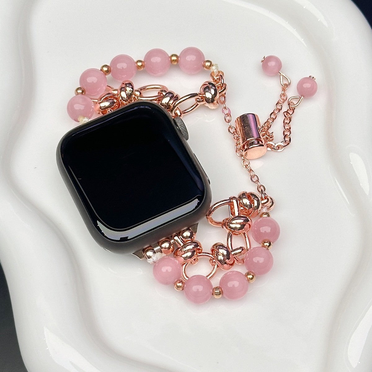 2-pcs Elegant Cat's Eye Beaded Bracelet Band for Apple Watch