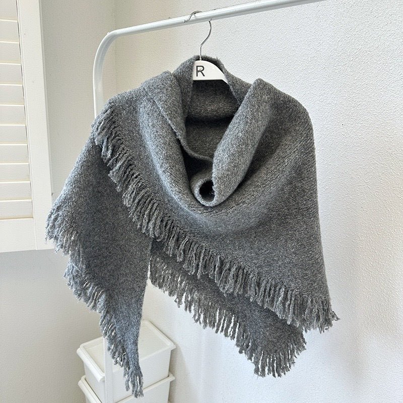 Elegant Knit Scarf Shawl with Tassels