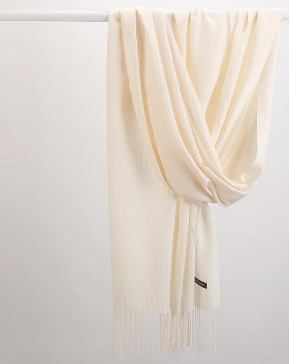 Warm Solid Tone Shawl with Elegant Fringe