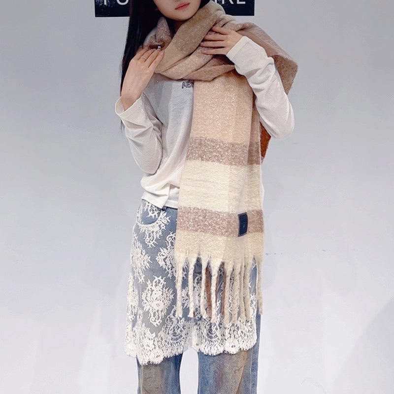 Classic Plaid Faux Cashmere Winter Scarf