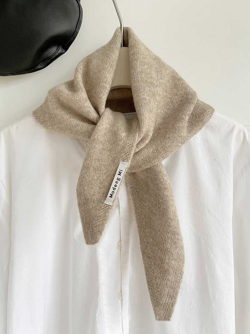 Chic Wool Blend Knit Triangle Scarf