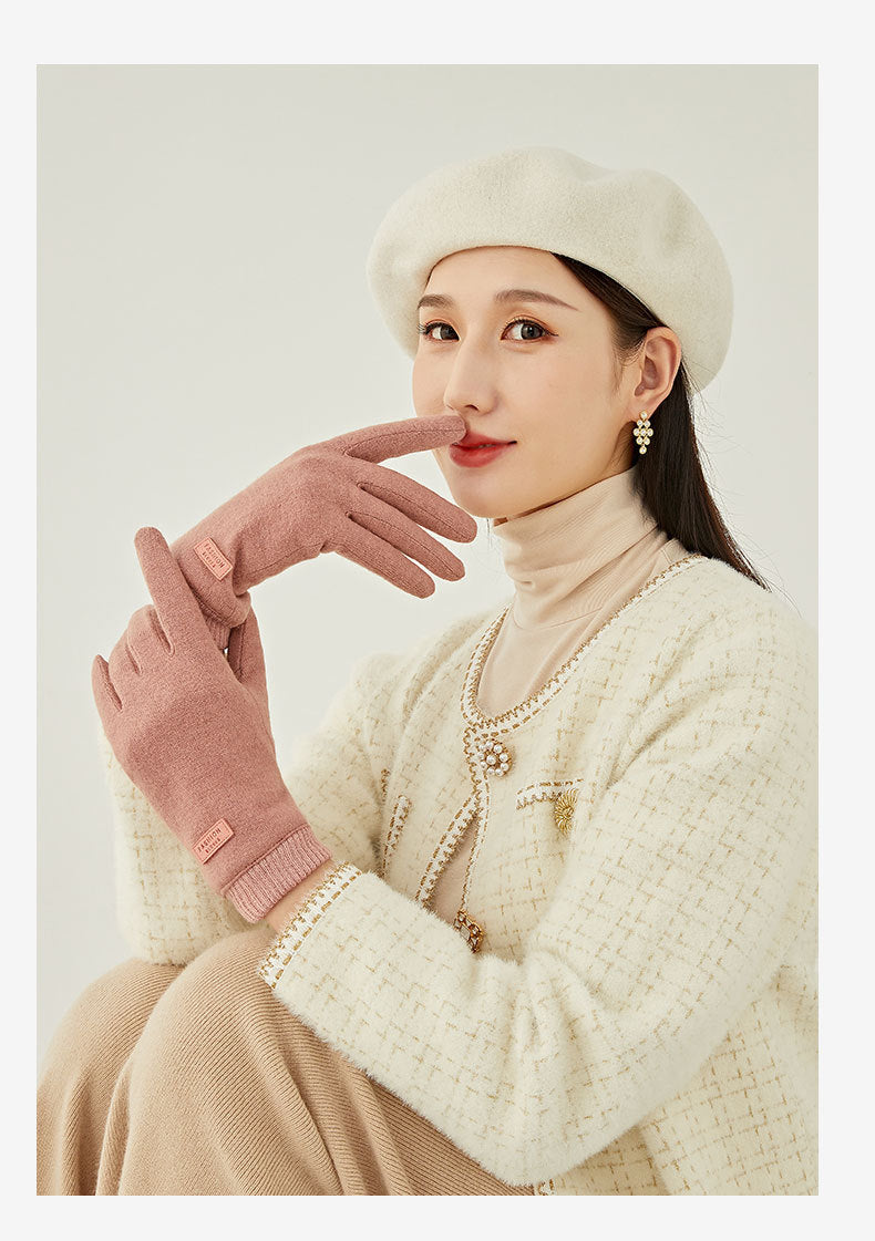 Elegant Women's Wool Blend Winter Touchscreen Gloves
