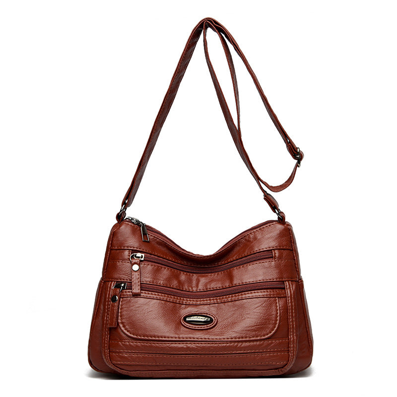 Soft Washed Crossbody Bag with Multi-Pocket Casual