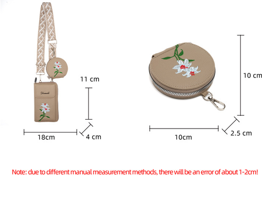 Floral Embroidered Crossbody Phone Bag