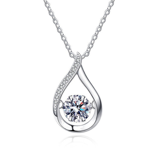 Dazzling Teardrop Dancing Moissanite Necklace
