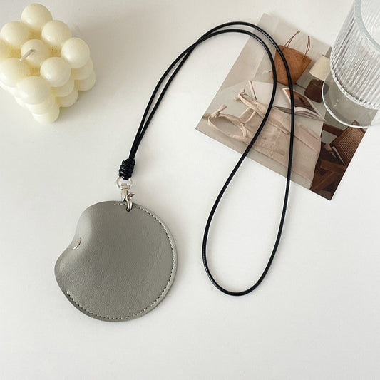 Stylish Leather Earbud Pouch with Lanyard