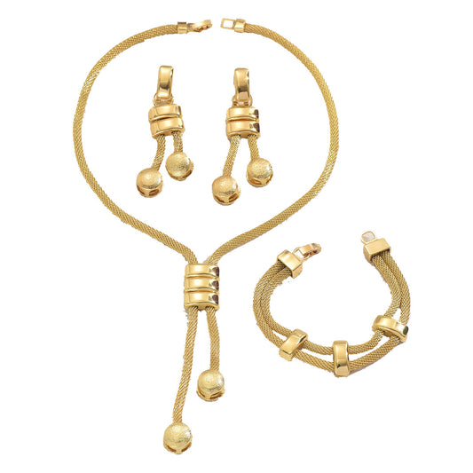 Elegant 3-Piece Mesh Chain Jewelry Set