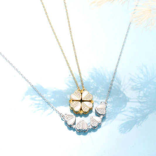 Convertible Clover to Hearts Pendant Necklace