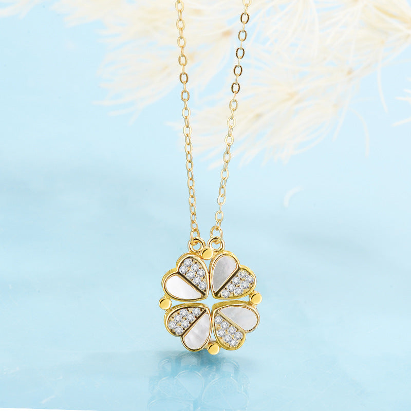 Convertible Clover to Hearts Pendant Necklace