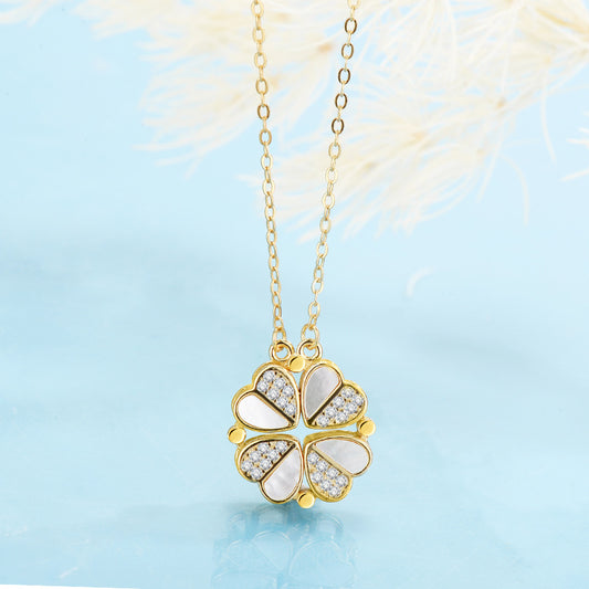 Convertible Clover to Hearts Pendant Necklace