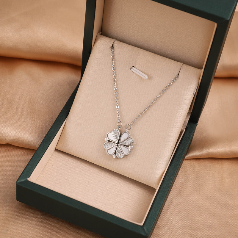 Convertible Clover to Hearts Pendant Necklace