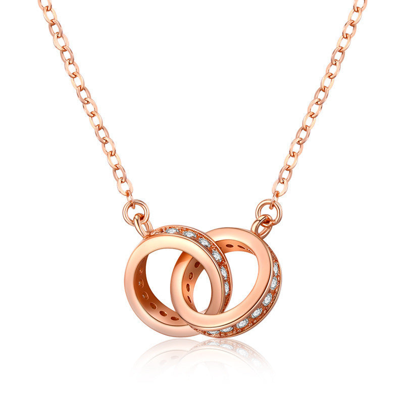 Elegant Interlocking Rings Pendant Necklace