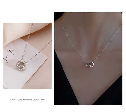 Elegant Interlocking Rings Pendant Necklace