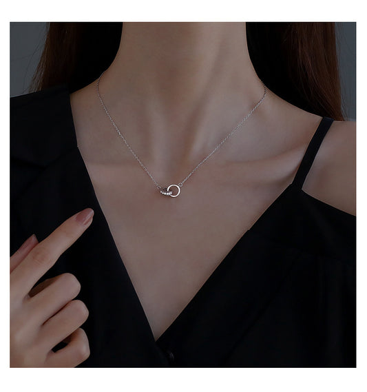 Elegant Interlocking Rings Pendant Necklace