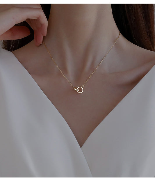 Elegant Interlocking Rings Pendant Necklace