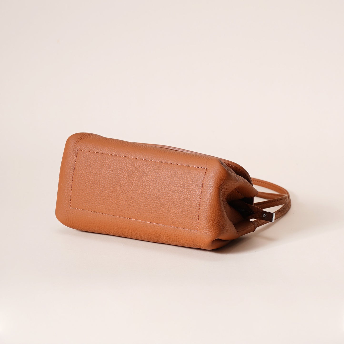 Leather Flap Crossbody Bag with Elephant Charm