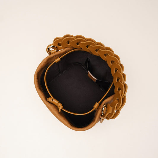 Leather Mini Bucket Bag with Braided Handle